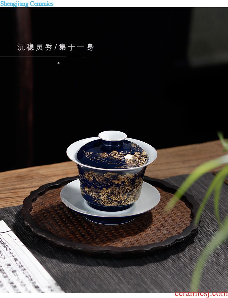 Archaize of jingdezhen ceramic teacups hand-painted master sample tea cup cup pastel kung fu tea cup Buddha means individual cup