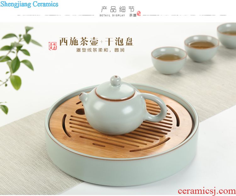 Travel is Yang ceramic tea set small bamboo tea mini home tea tray kung fu tea set dry suits on sale