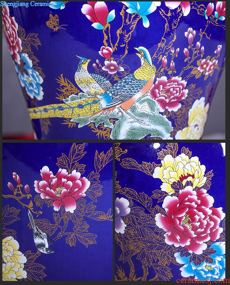 Jingdezhen ceramics flower vase creative flower implement the sitting room of Chinese style household soft adornment furnishing articles northern Europe