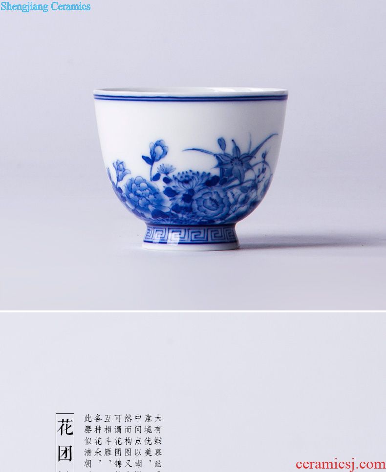 St the ceramic kung fu tea master cup hand-painted pastel sample tea cup all hand jingdezhen tea set gift in the year of dog