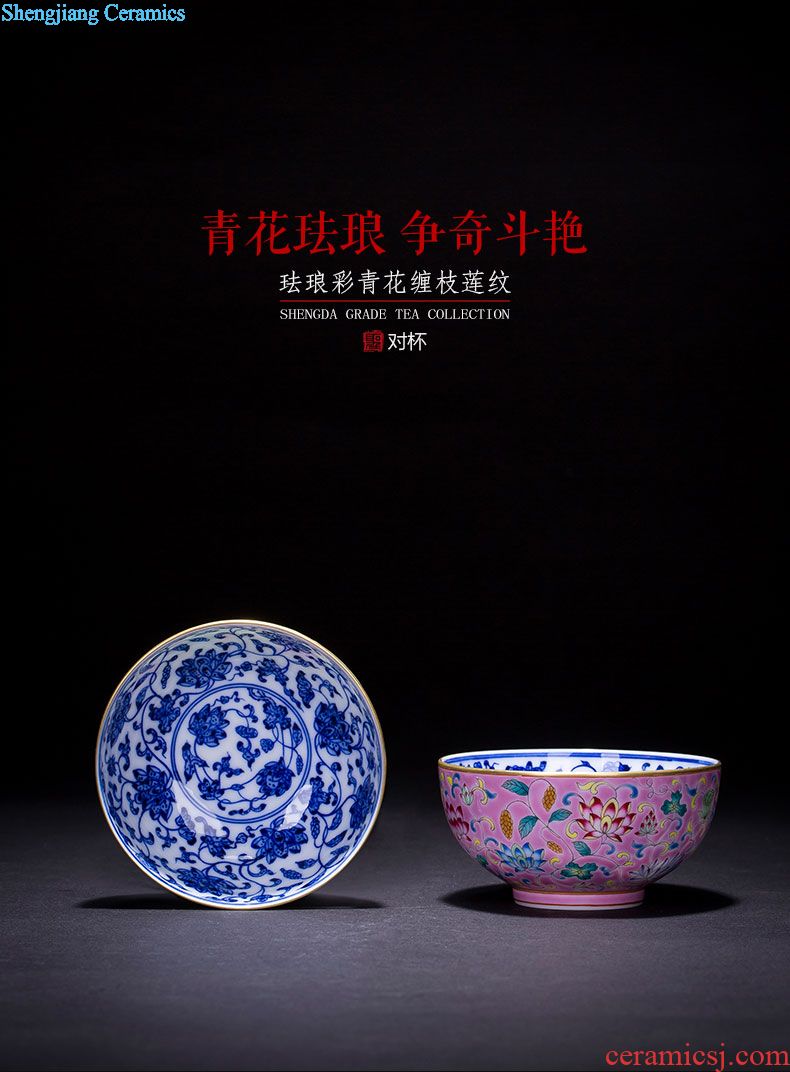 St big ceramic kung fu tea masters cup hand-painted micro book world the elephant sample tea cup jingdezhen tea cup