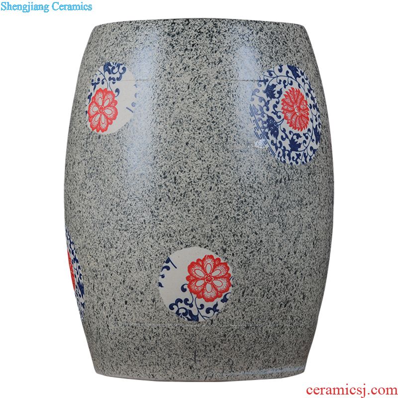 Jingdezhen ceramic barrel ricer box m altar seal pot 50 kg moisture insect-resistant flour cylinder tank 25 l storage tank