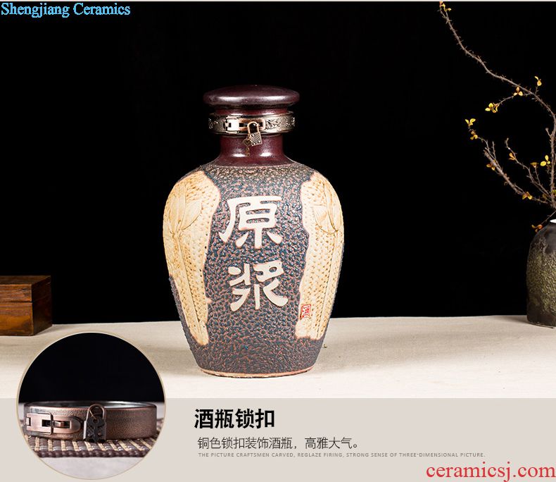 Archaize ceramic jars the general pot of 20 jins with leading wine bubble jars bottle it jingdezhen archaize jars