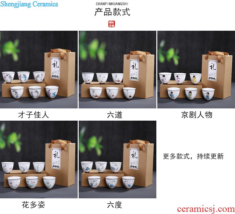 Is young, glass tea set suit household kung fu ceramic cups tea pot induction cooker tea tea solid wood tea tray