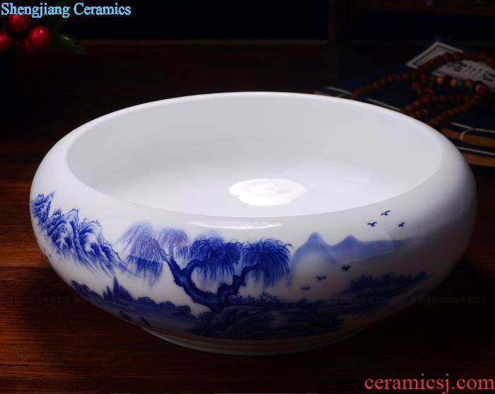 Jingdezhen ceramics retro blue porcelain vase manual creative contemporary sitting room adornment do old pottery