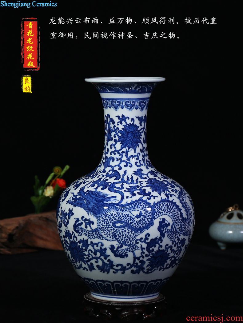 Jingdezhen blue and white porcelain ceramic vase riches and honour figure of modern home sitting room place the egg handicraft gifts