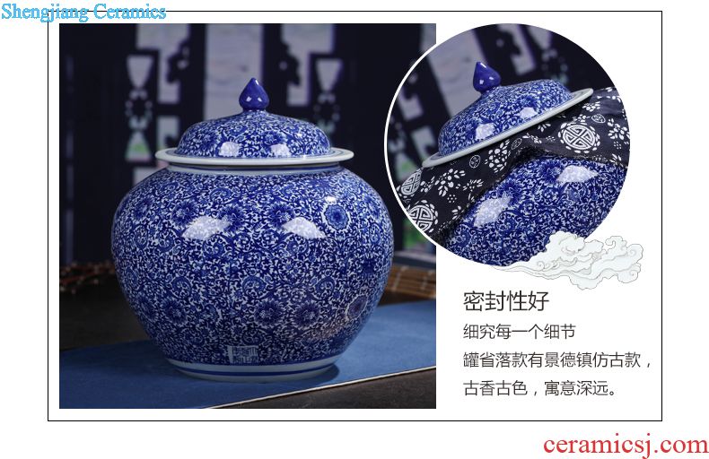 Jingdezhen ceramic new Chinese style interior vase sitting room hotel landing big vase furnishing articles home decoration