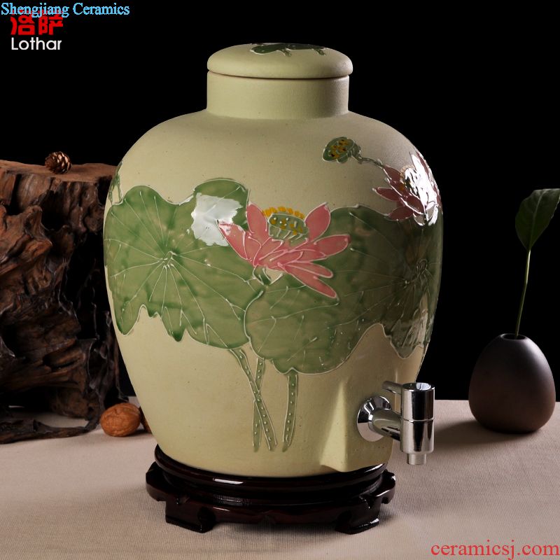 Jingdezhen ceramic bottle 1 catty storing wine collection seal pot liquor bottle can be a gift bottle of household hip flask