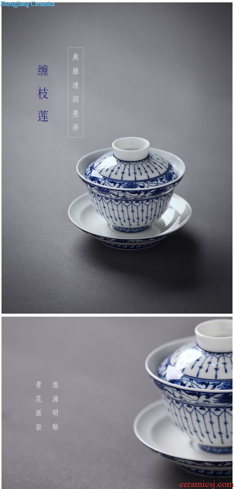 JingJun Jingdezhen ceramics Hand-painted color ink landscape all hand teapot Kung fu tea pot 1