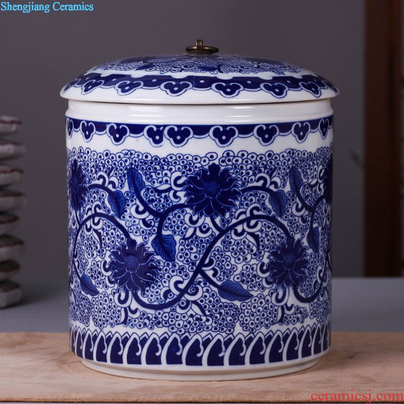 Jingdezhen ceramics pu 'er tea pot tea tea cake box domestic large-sized ceramic tea seal pot