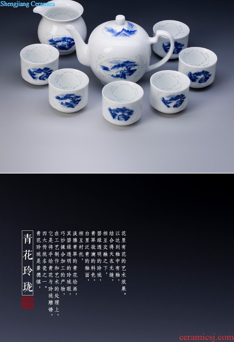 Holy big ceramic kung fu masters cup hand-painted porcelain cups water lotus pattern sample tea cup manual of jingdezhen tea service