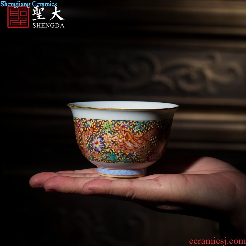 Santa jingdezhen ceramic hand-painted famille rose unfolds the masters cup kung fu tea cups of handmade sample tea cup