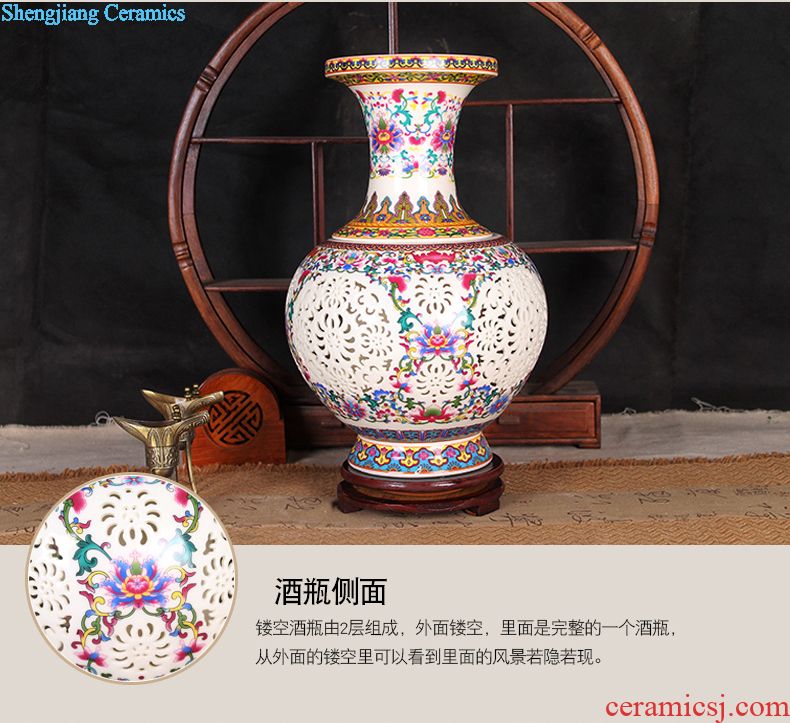 Jingdezhen ceramic jars it general wine pot bubble wine bottle with leading 10 jins 20 jins home bubble wine jars
