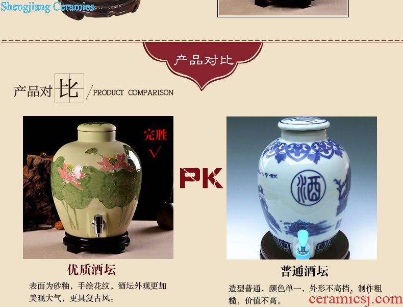 Jingdezhen ceramic bottle 1 catty storing wine collection seal pot liquor bottle can be a gift bottle of household hip flask