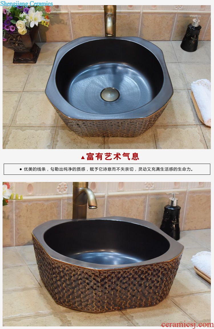 JingYuXuan jingdezhen ceramic square red flower vine lavatory basin stage art the sink basin