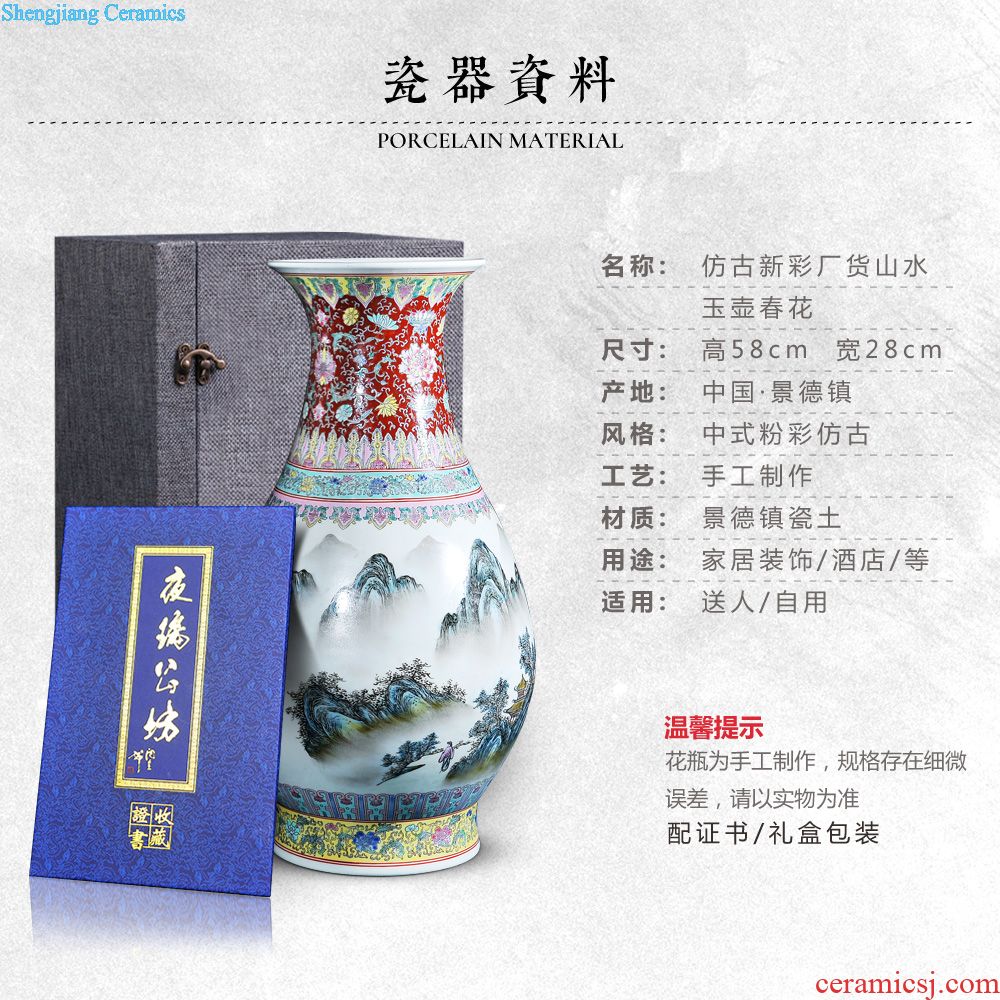 Blue and white porcelain of jingdezhen ceramics vase antique bound branch lines gall bladder new Chinese style household crafts are sitting room