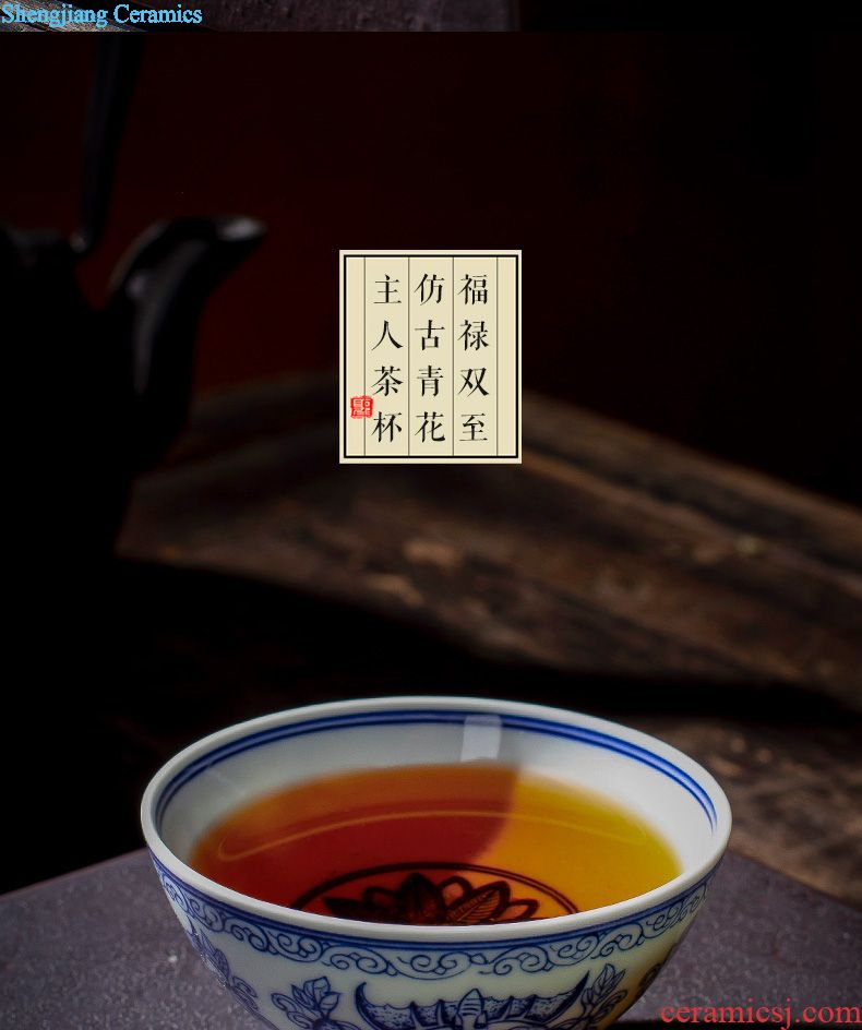 Santa teacups hand-painted ceramic kung fu ancient color MeiKaiWuFu light sample tea cup single cup of jingdezhen tea service master