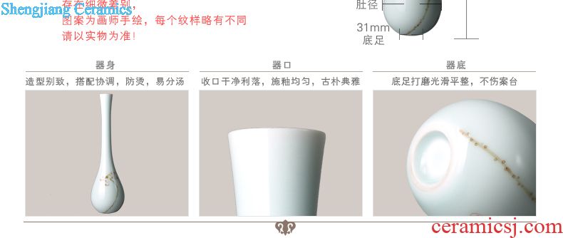 Three frequently tong ji blue master cup of jingdezhen ceramic cups S42135 manual hand big double-sided glaze cup