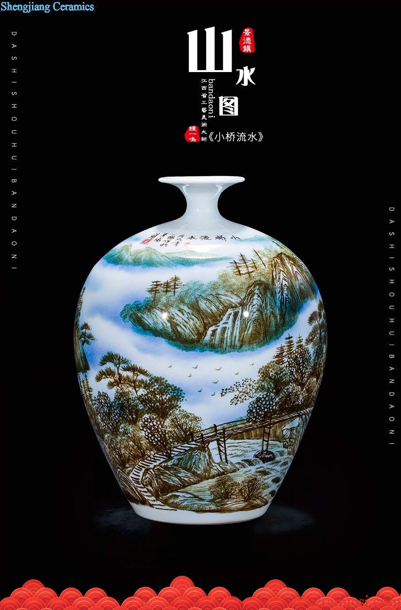 Jingdezhen ceramic hand-painted furnishing articles of large blue and white porcelain vase splendid sunvo sitting room adornment handicraft decoration