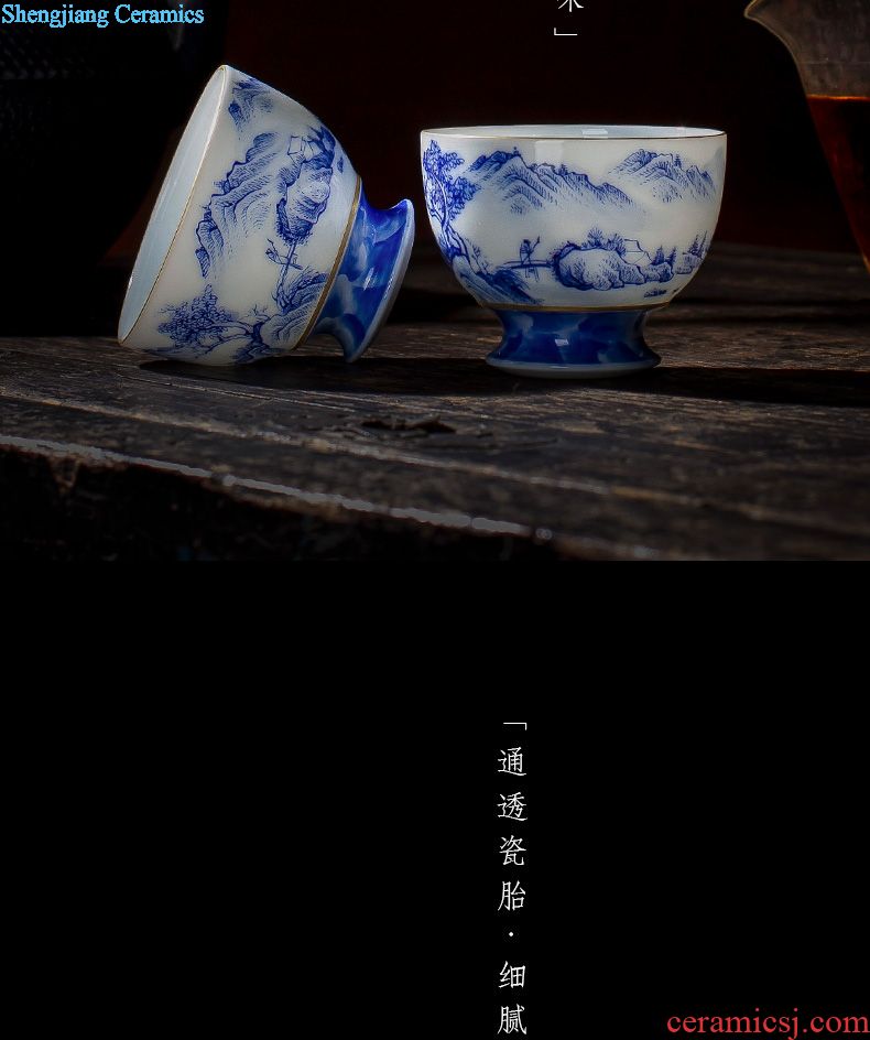St step big ceramic bearing all hand pot hand-painted imitation king jingdezhen blue and white square tea tray kung fu tea tray the teapot