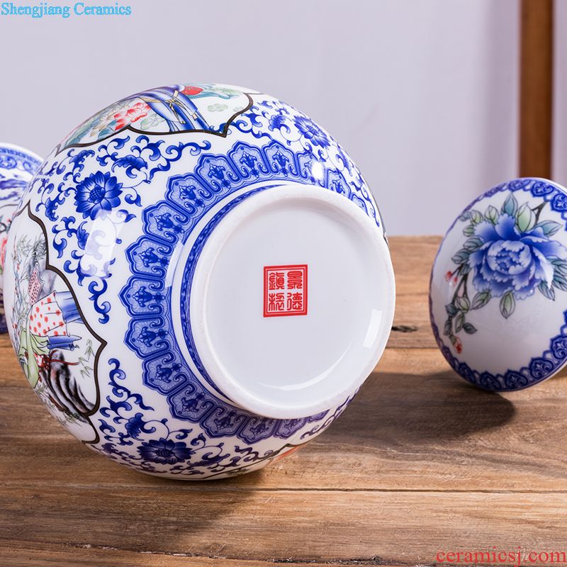 Jingdezhen ceramic bottles 1 catty 2 jins of 3 kg 5 jins of 10 jins of household adornment hip archaize creative sealed jars