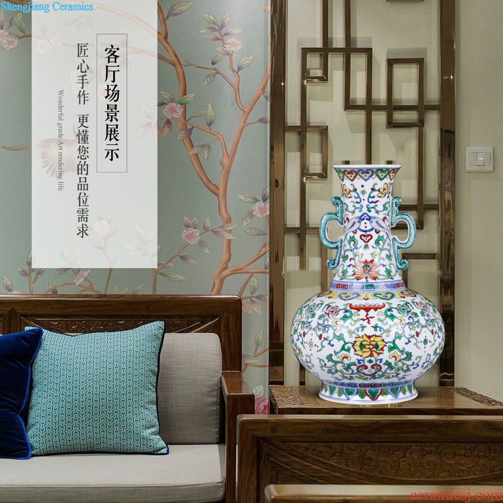 Jingdezhen ceramics furnishing articles hand-painted vases, flower arranging decorations and new Chinese style household decoration