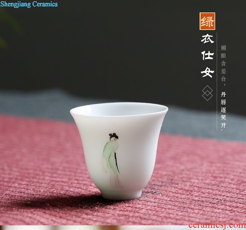 Three frequently pastel masters cup Jingdezhen tea hand-painted single cup melon butterfly tattoo small ceramic cups kung fu gifts