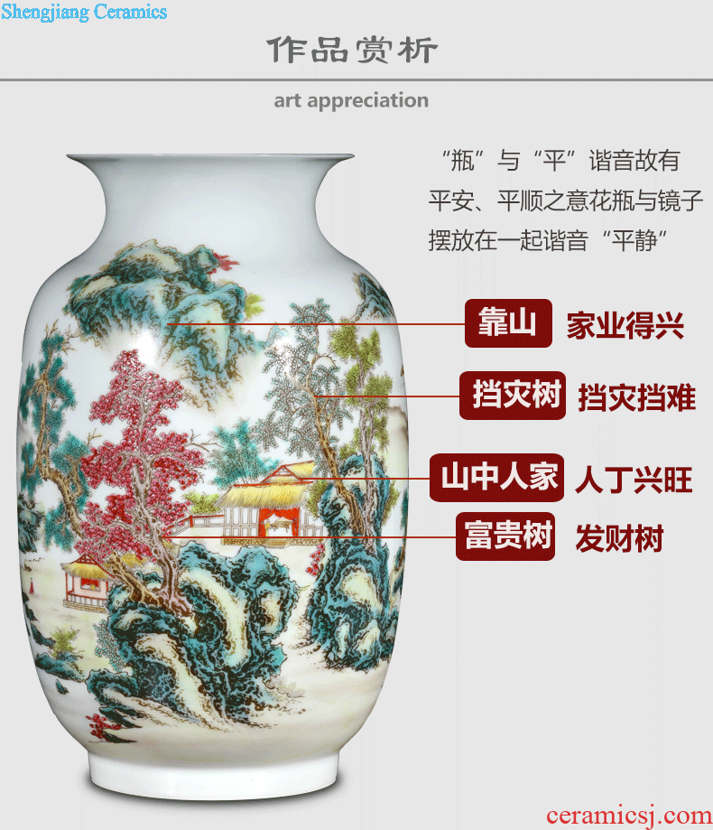 Jingdezhen ceramics office furnishing articles contemporary and contracted craft vase household act the role ofing is tasted handicraft sitting room