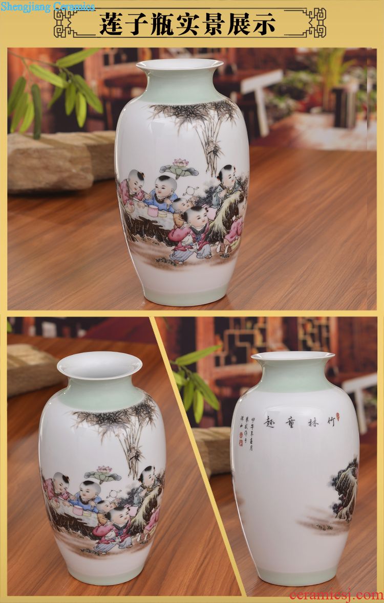 Jingdezhen ceramics powder enamel snow vase study of contemporary household adornment furnishing articles contracted sitting room a wedding gift