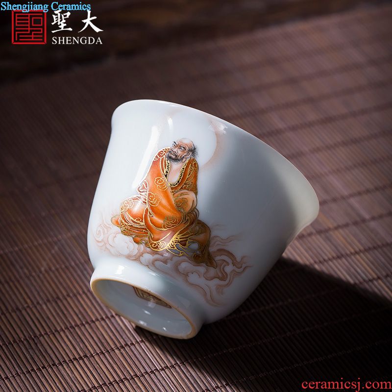 The big ceramic curios Hand draw heavy pastel raise chart master cup of jingdezhen tea service kung fu tea cups