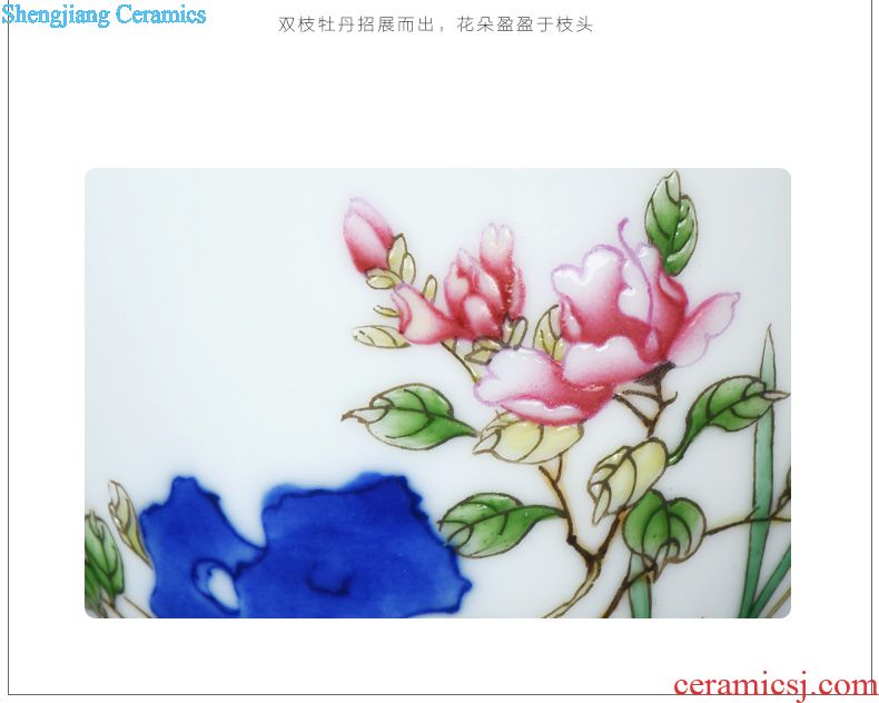 Jingdezhen ceramic teapot kung fu hand draw a hoard of green space around flowers butterfly little teapot all hand colored enamel tea sets