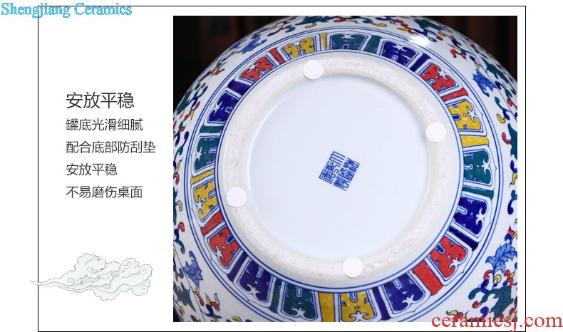 Jingdezhen ceramic hand-painted blue and white porcelain tea pot large household seal tank general storage tank receives