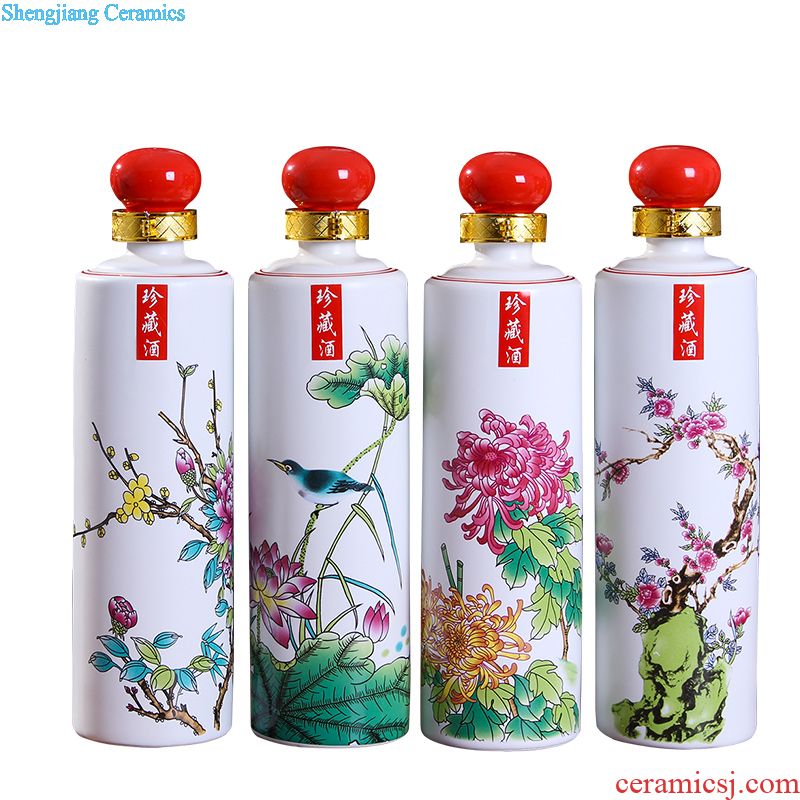 Ceramic bottle 5 jins of 10 jins hip sealed jars bubble medicine bottle is empty wine bottles of jingdezhen hand-painted bottles