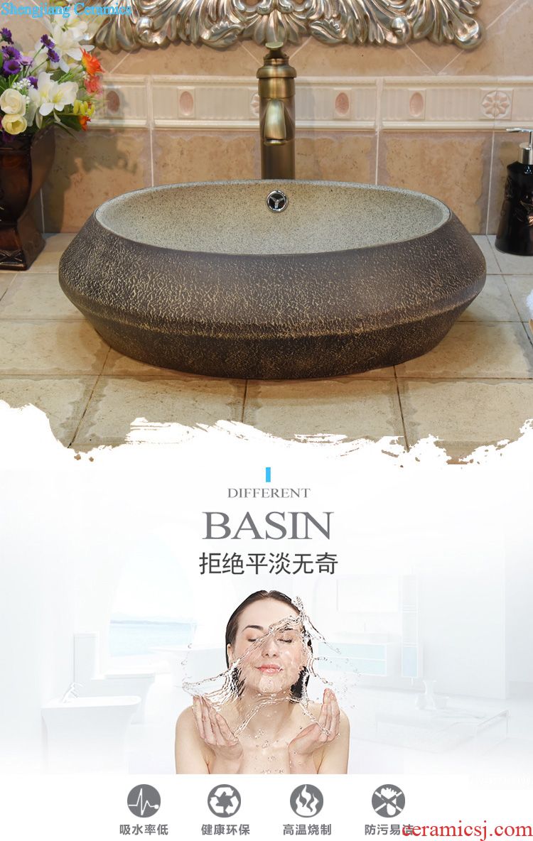 JingYuXuan jingdezhen ceramic art basin stage basin sinks the sink basin elliptic snowflakes kiln