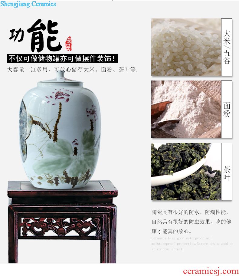 Jingdezhen kiln ceramic jars of household deposit it 10 jins 20 jins 50 kg barrel wine bubble wine jars