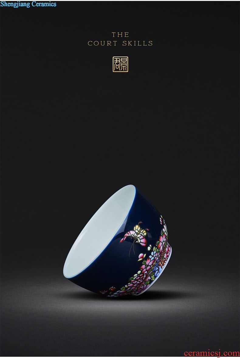 Jingdezhen full manual hand-painted character landscape pressure hand sample tea cup to master cup kung fu tea cups