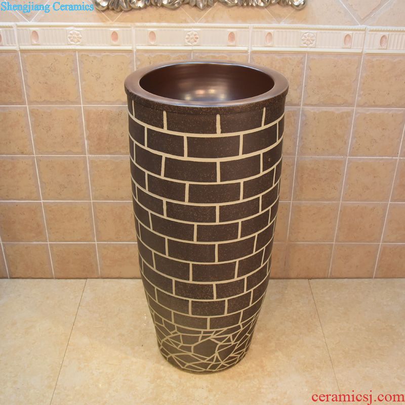 JingYuXuan jingdezhen ceramic basin sinks art basin conjoined one column column weeping willows basin that wash a face