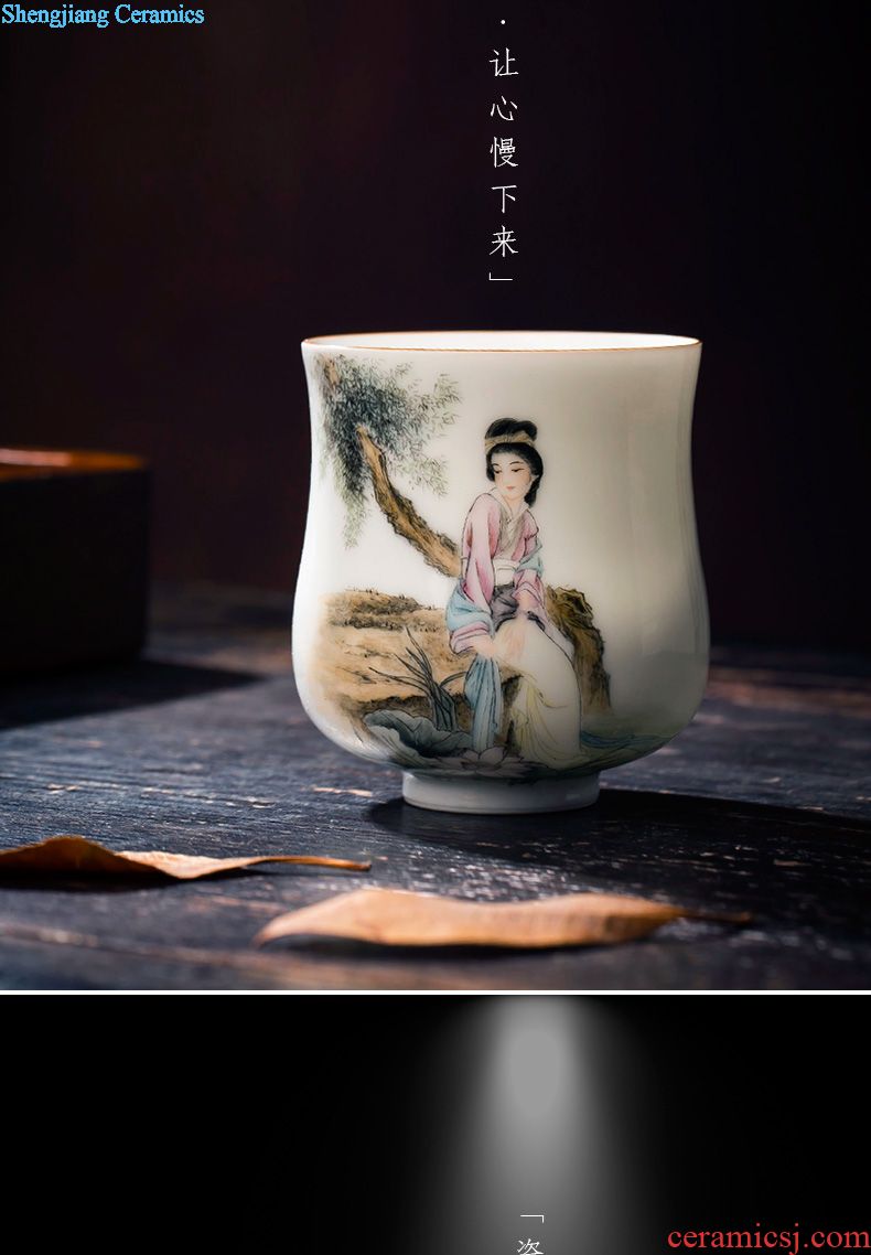 Sample tea cup personal glass ceramics jingdezhen blue and white "five tiger general set of hand-painted cup all hand kung fu tea cups