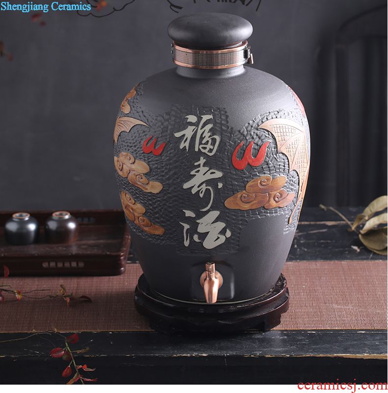 Jingdezhen ceramic jar empty wine bottle 1/2/3/5/10 catties small household hip bubble wine liquor bottle sealing