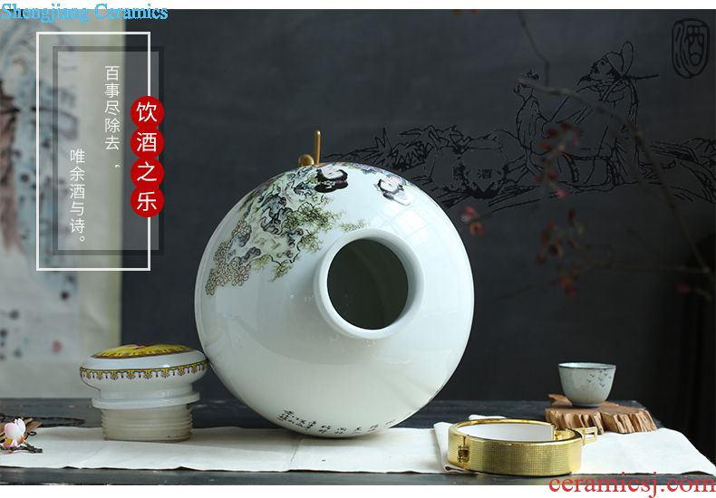 Jingdezhen ceramic archaize ceramic bottle 5 kg pack jar empty girder hip bottle longfeng empty wine