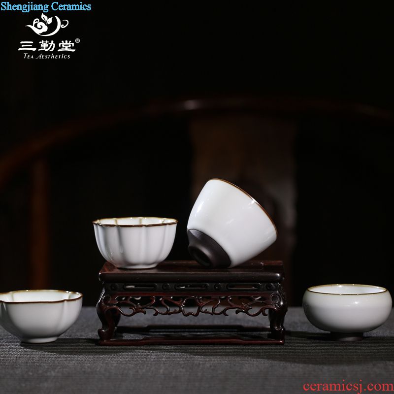 Three frequently hall your kiln ceramic fair mug) suit jingdezhen kung fu tea tea set points, greedy cup S34005