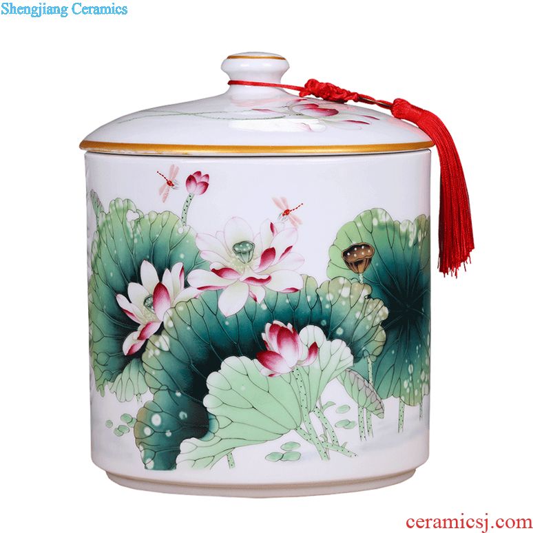 Jingdezhen ceramic blooming flowers storage tank is a large sitting room general storage POTS decorative porcelain furnishing articles