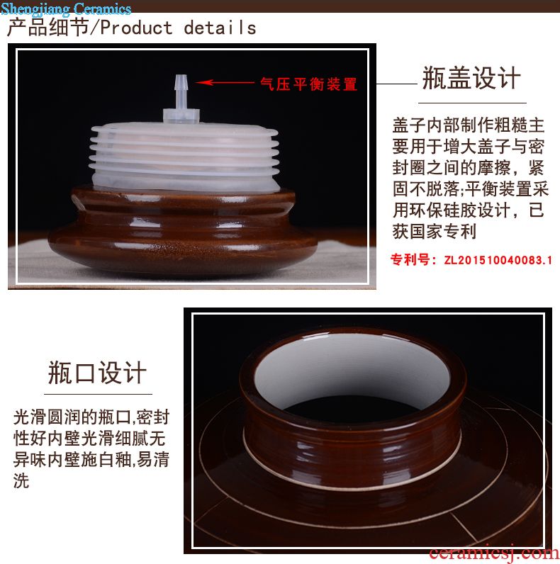 Jingdezhen ceramic jar tea at the end of the wine it 10 jins 20 jins 30 jins 50 kg 100 jins with leader