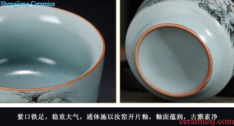 Jingdezhen tea set single glass ceramic cups of tea light colored enamel hand-painted kung fu master cup sample tea cup individual cup