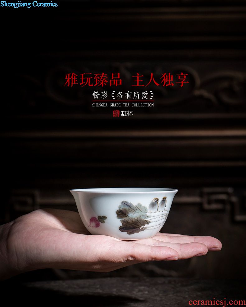 A clearance rule Ceramic kung fu tea sample tea cup hand-painted pastel I will master cup jingdezhen by hand