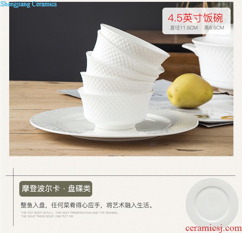 Tableware dishes suit household of Chinese style originality of jingdezhen porcelain bone China tableware dishes combination wind bowl chopsticks gifts