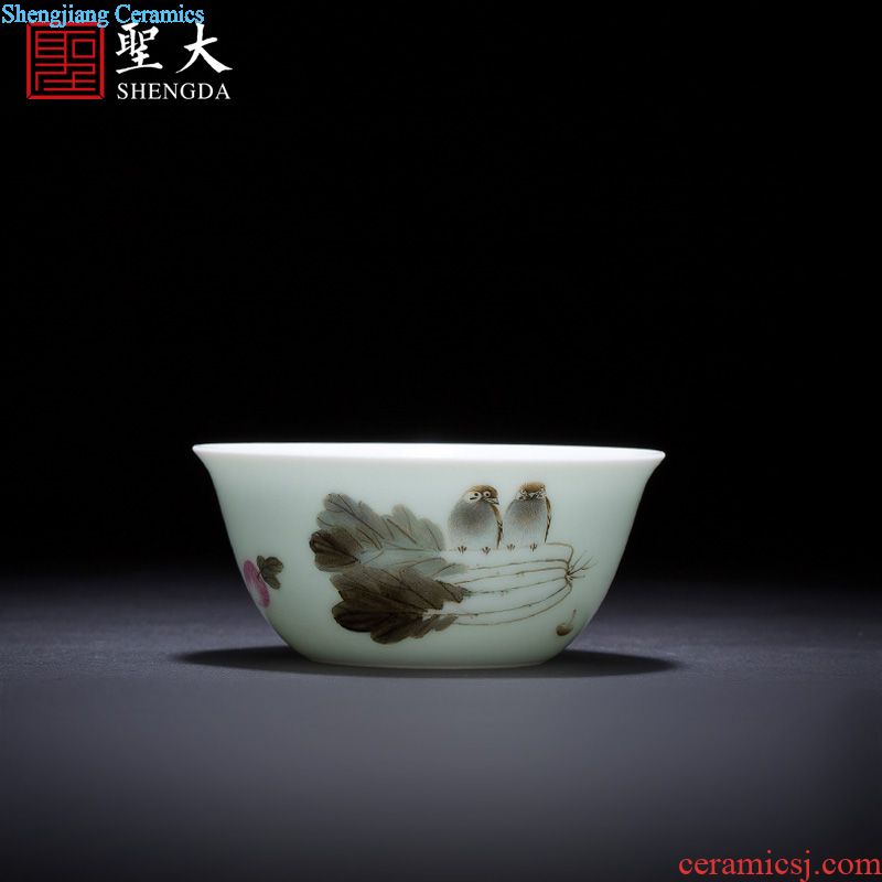 A clearance rule Ceramic kung fu tea sample tea cup hand-painted pastel I will master cup jingdezhen by hand