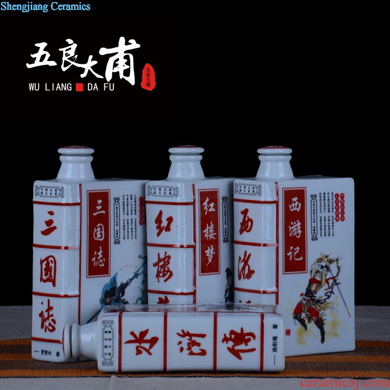 Jingdezhen ceramic seal pot bubble wine brewed container bottle wine bottle 10 jins 20 leading enzyme barrels