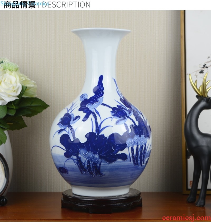 Jingdezhen ceramics fashion creative blue and white porcelain vase Color glaze porcelain child sitting room household decoration