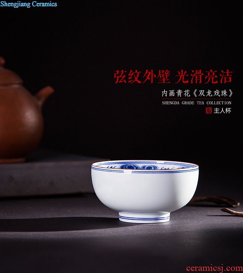 Kung fu tea sample tea cup hand-painted ceramic you fight exotic masters cup all hand cups of jingdezhen blue and white porcelain tea set